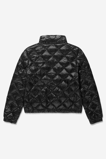 Girls Down Quilted Binic Jacket in Black