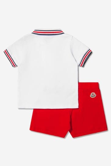 Baby Boys Polo Shirt And Shorts Set in White