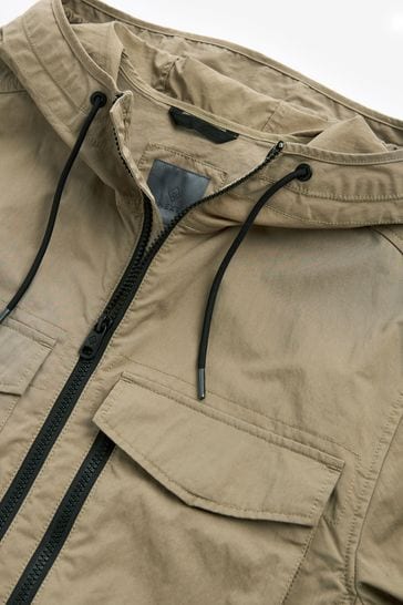 Natural Hooded Utility Shacket