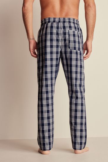 Blue Woven Check Pyjama Bottoms 2 Pack