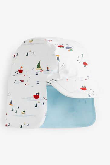 Pale Blue Boats Sunsafe Swimsuit Hat 2 Piece Set 3mths 7yrs