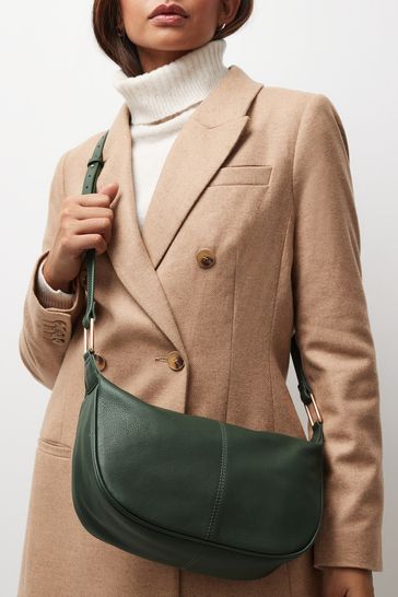 Green leather sales sling bag