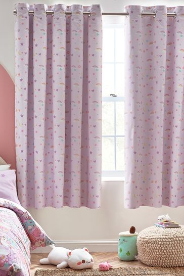 Pink Unicorns Ombre Eyelet Blackout Curtains