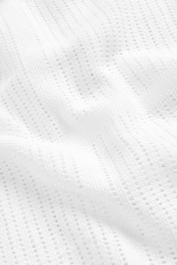 White 100 Cotton Baby Cellular Blanket