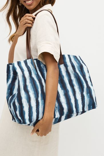 Blue stripe beach bag online
