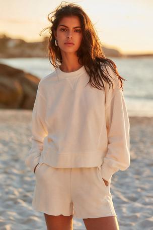 100 cotton white crew neck sweatshirt top