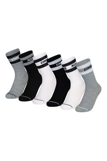Buy Converse Basic Wordmark Crew Socks 6 Pack from the Laura