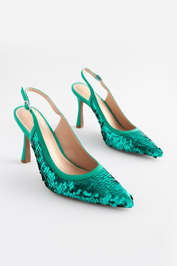 Green sequin heels hot sale