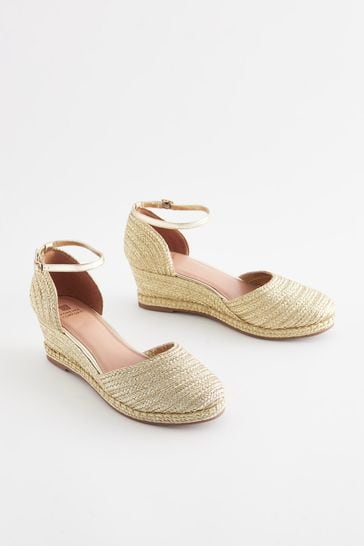 Gold Forever Comfort® Closed Toe Wedges