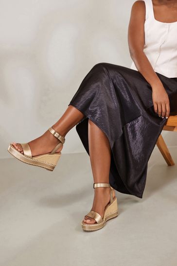 Buy Forever Comfort Leather Whipstitch Detail Espadrille Wedges from Next