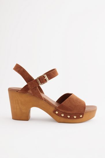 Open toe clog heels outlet