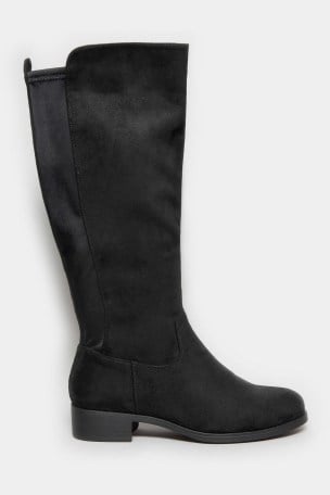 Suede knee high boots wide calf on sale