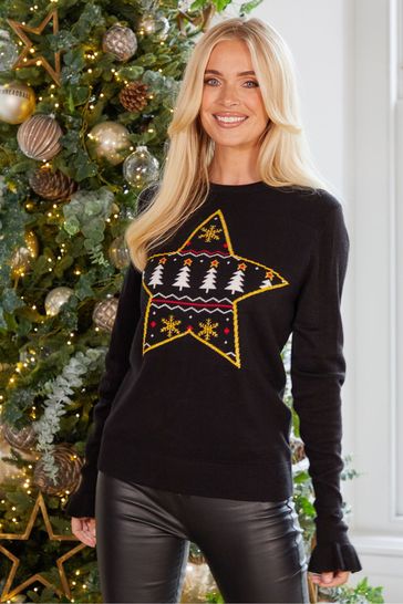 Buy Threadbare Curve Crew Neck Christmas Jumper from the Laura