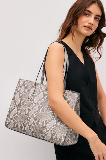 Buy Snake Print Tote Bag from Next