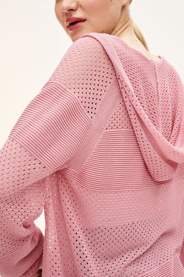 Pink mesh cardigan sales