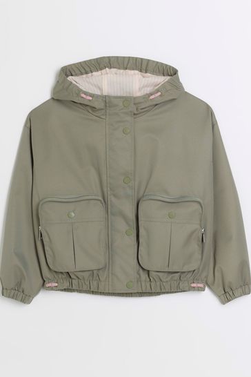 River Island Green Girls Spring Parka Jacket