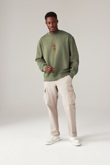 Green Crew Sweatshirt Graphic Sweatshirt