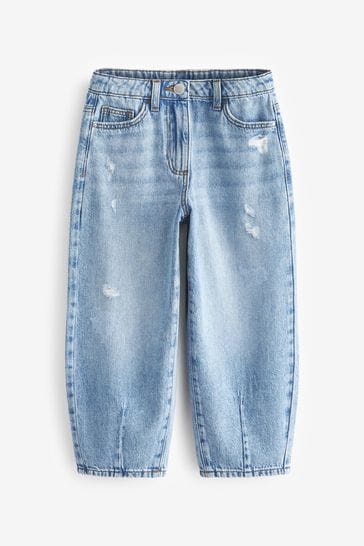 Mid Blue Denim Balloon Jeans 3 16yrs