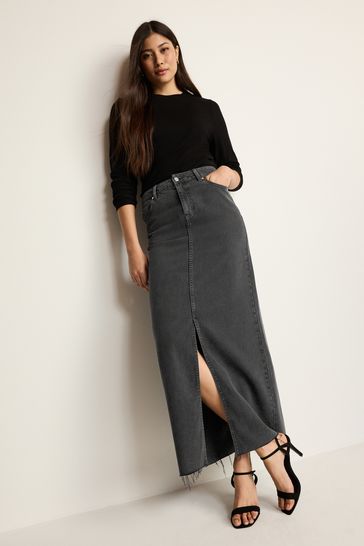 Long denim maxi skirt uk shop