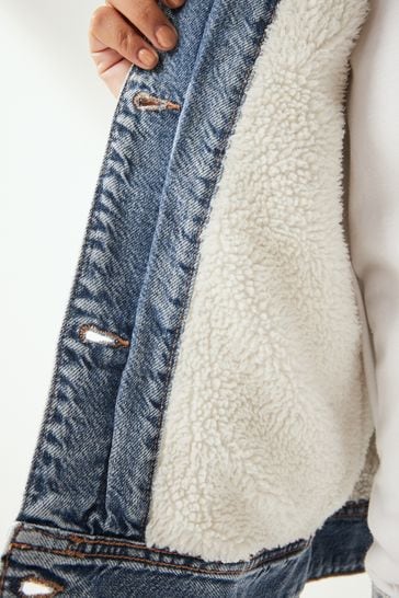 Buy Borg Lined Denim Jacket from Next