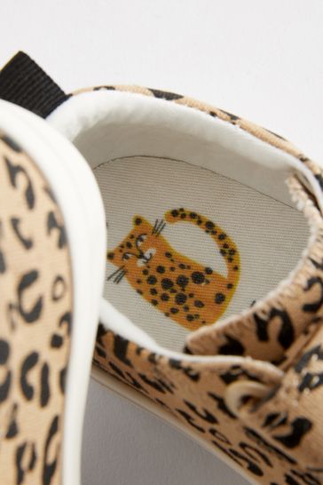 Leopard print chunky store trainers