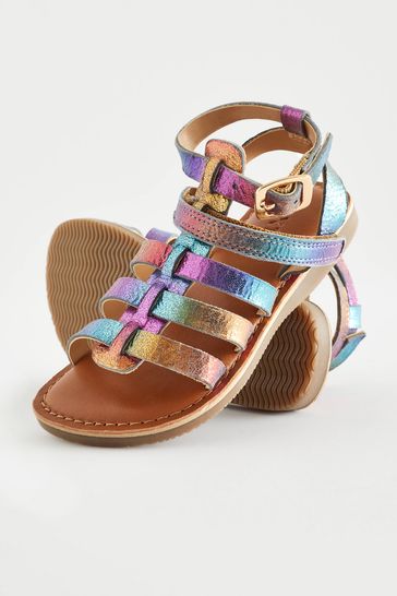Multicolor leather sandals top