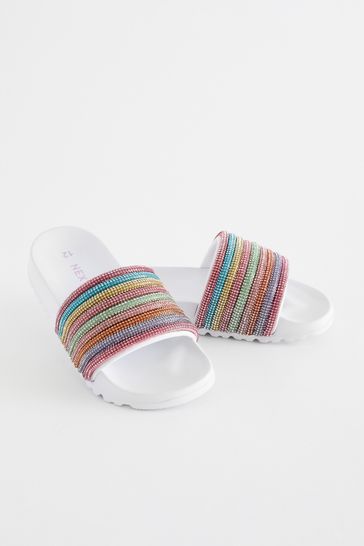 Womens sliders glitter on sale
