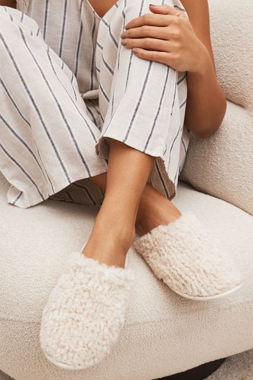 Mink mule slippers deals