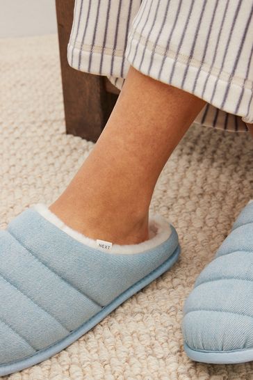 Quilted online mule slippers