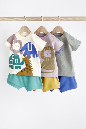 Purple/Blue Baby T-Shirts And Shorts 3 Pack