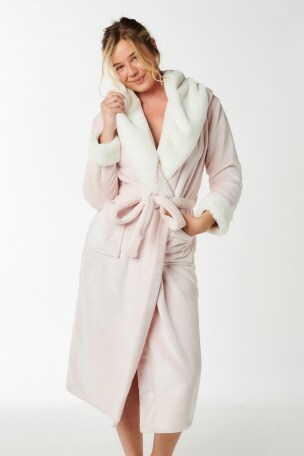 Buy Boux Avenue Pink Plush Faux Fur Long Dressing Gown from Next Singapore