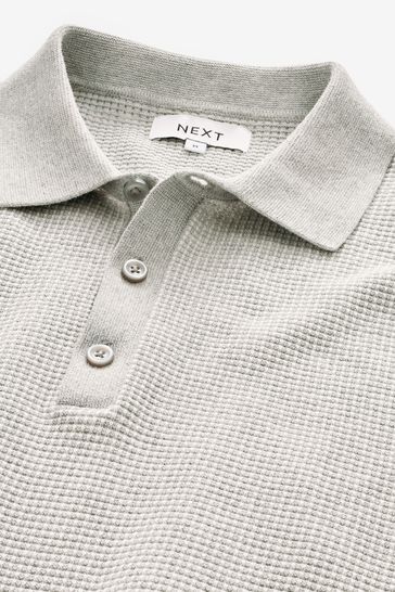 Polo waffle knit shirt top