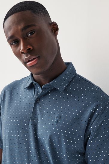 Buy Short Sleeve Polka Dot Polo Shirt from Next