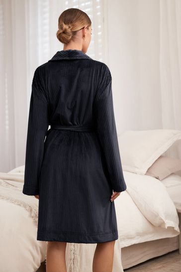 Black cotton sale dressing gown ladies