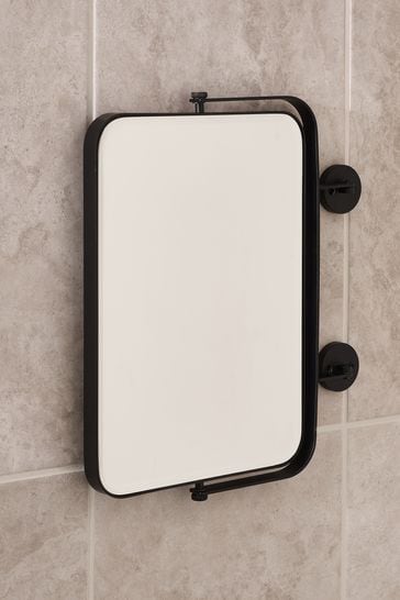Black Rectangle Space Saving Pull Out Wall Mirror