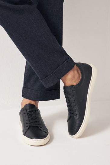 Black Leather Trainers
