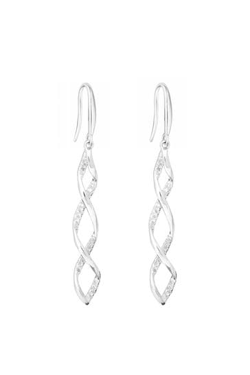Buy Simply Silver 925 Cubic Zirconia Wrapped In Love Drop Earrings
