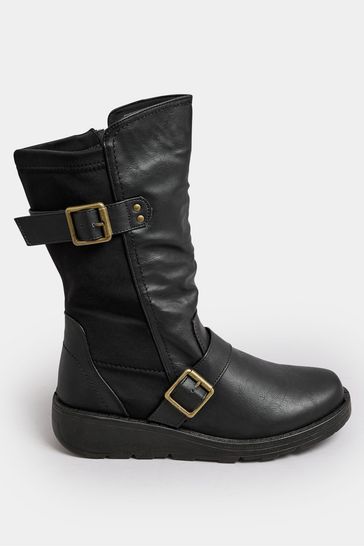 Wide fit buckle boots store
