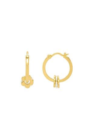 Buy Estella Bartlett Multi Flower Hoop Earrings from the Laura