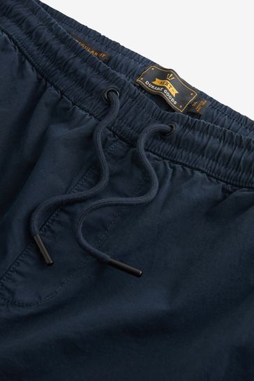 Navy Drawstring Waist Cargo Shorts