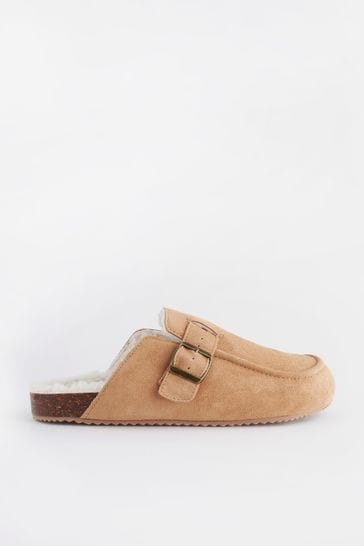 Buy Suede Buckle Mule Slippers from Next