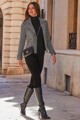 Tweed biker top jacket