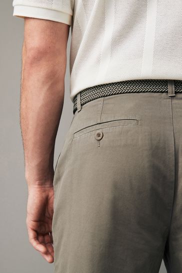 Buy Belted Linen Blend Trousers from Next