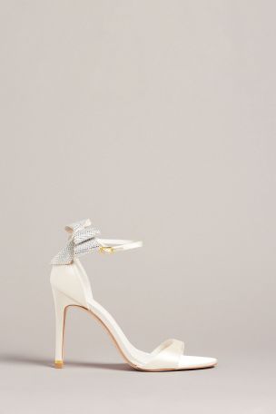 Buy Ted Baker Hemary Natural Satin Crystal Bow Back Sandals from