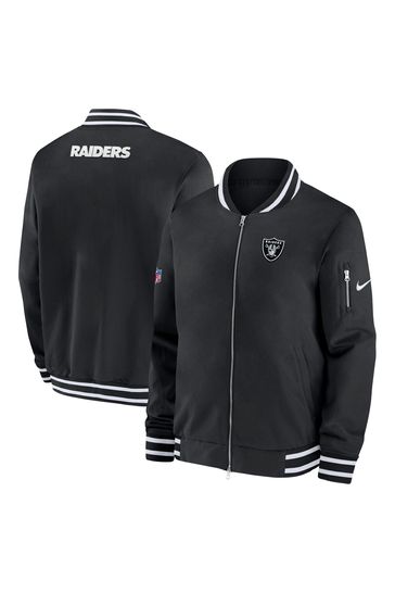 Fanatics NFL Las Vegas Raiders Sideline Coach Bomber Black Jacket