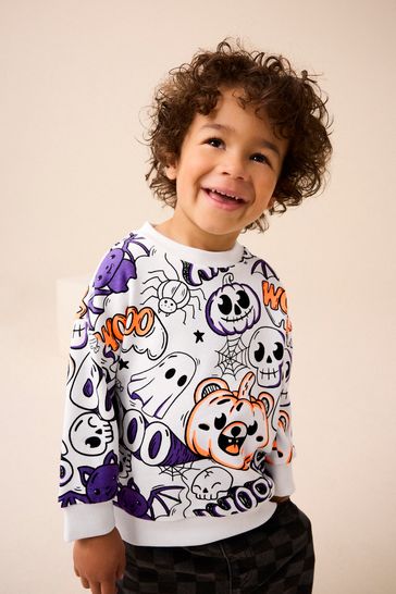 Buy Halloween Crew Neck Ghosts 100 Cotton Sweatshirt 3mths 7yrs from Next
