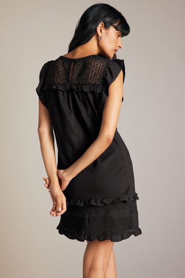 Black lace insert dress best sale