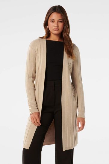 Buy Forever New Daphne Long Line Ribbed Cardigan from the Laura