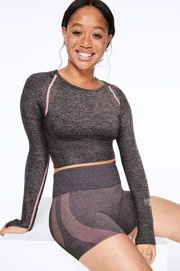 Victoria's Secret PINK Seamless Workout Cropped Breathable Top