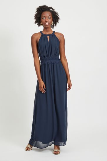 Buy Vila Halter Neck Tulle Maxi Dress from the Next UK online shop